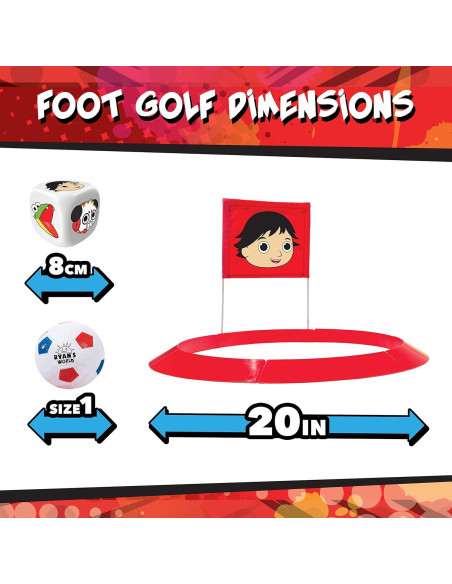 Conjunto de Foot Golf Franklin Sports Ryan's World - 1 Balón y 3 Objetivos 50.8 cm