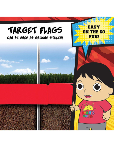 Conjunto de Foot Golf Franklin Sports Ryan's World - 1 Balón y 3 Objetivos 50.8 cm