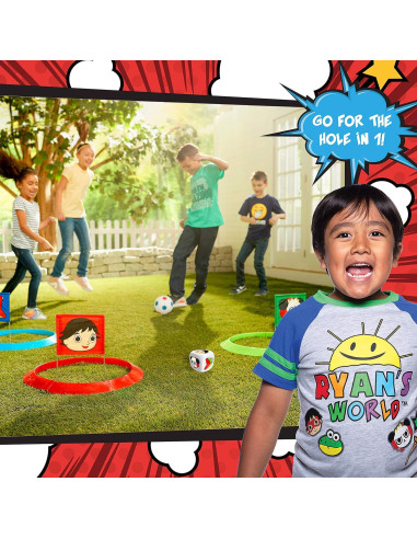Conjunto de Foot Golf Franklin Sports Ryan's World - 1 Balón y 3 Objetivos 50.8 cm