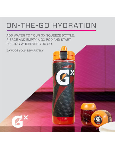 Botella de Squeeze Gatorade Gx 30 oz Antideslizante Gris