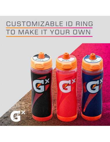 Botella de Squeeze Gatorade Gx 30 oz Antideslizante Gris