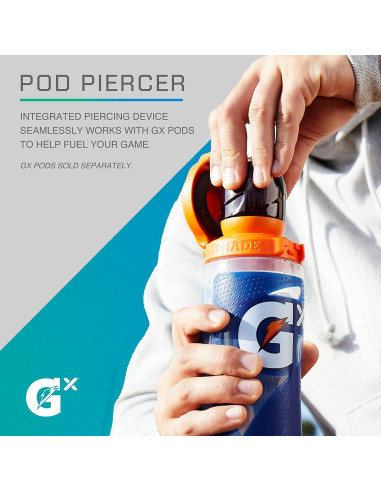 Botella de Squeeze Gatorade Gx 30 oz Antideslizante Gris