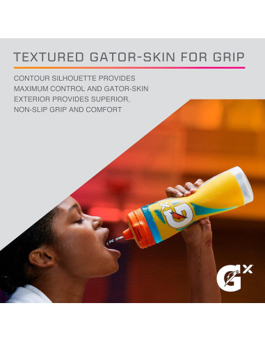 Botella de Squeeze Gatorade Gx 30 oz Antideslizante Gris