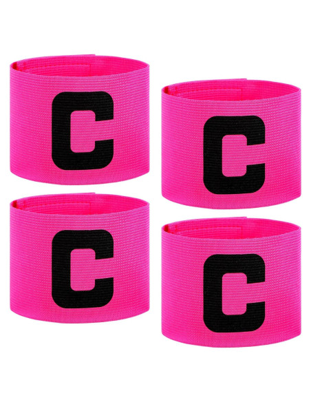 4 Brazaletes de Capitán Rosa SynHHergyx para Fútbol y Baloncesto