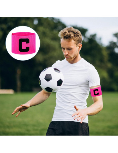 4 Brazaletes de Capitán Rosa SynHHergyx para Fútbol y Baloncesto