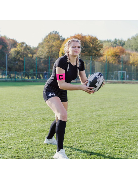 4 Brazaletes de Capitán Rosa SynHHergyx para Fútbol y Baloncesto