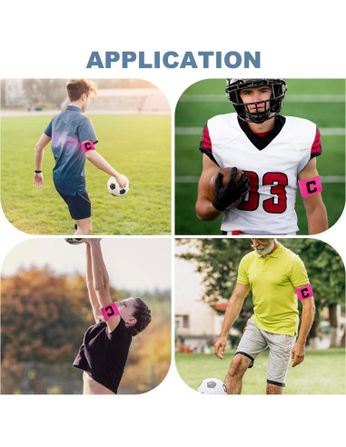 4 Brazaletes de Capitán Rosa SynHHergyx para Fútbol y Baloncesto