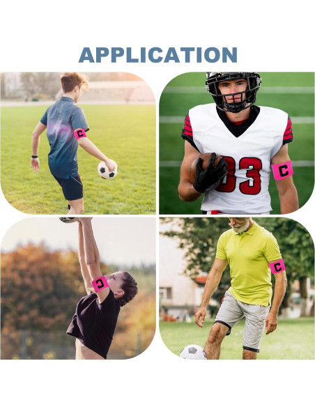 4 Brazaletes de Capitán Rosa SynHHergyx para Fútbol y Baloncesto