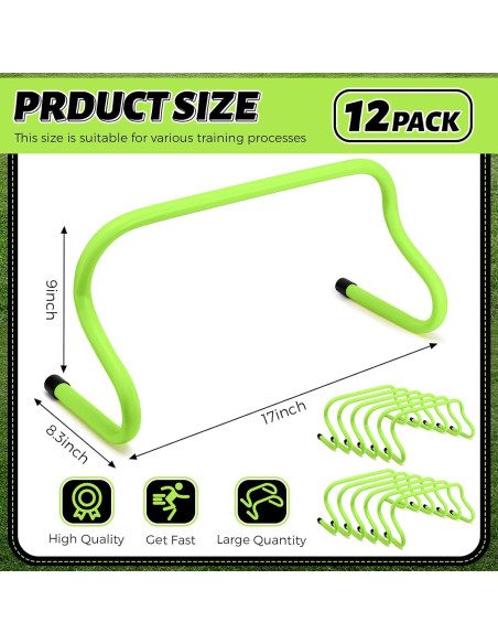 Vallas de Velocidad Wettarn 12 Pcs 23 cm Entrenamiento Agilidad