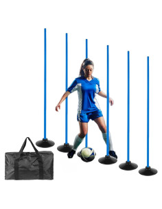 6 Postes de Agilidad Ajustables Nbguigdstr con Bases de Goma