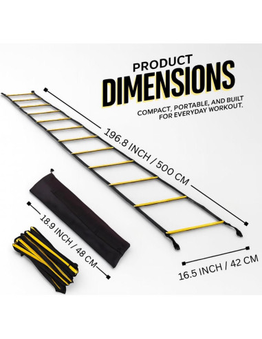Escalera de Agilidad SOFTSOUL Agilith-Pro 6m 12 Peldaños