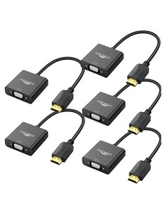 Adaptador HDMI a VGA UV-CABLE 5 Unidades 1080p Negro