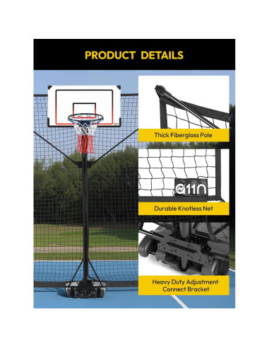 Red de Rebote de Baloncesto A11N SPORTS 3.05x2.44m