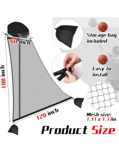 Rebotador de Baloncesto WinnerWhy SHQ2350 304x275x152cm Negro 2