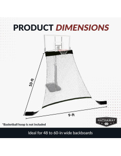 Sistema de Devolución de Baloncesto Hathaway Rebounder 10x9x5 ft 2