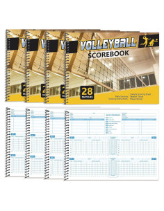 Libro de Puntuación de Voleibol Fuyoooo - 4 Piezas, 28 Partidos