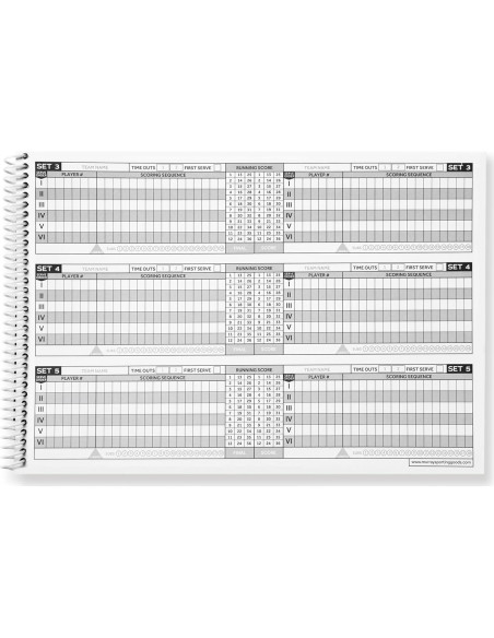 Libro de Puntuación de Voleibol Murray Sporting Goods - 30 Partidos