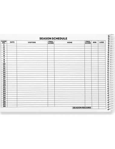 Libro de Puntuación de Voleibol Murray Sporting Goods - 30 Partidos