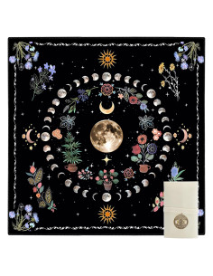 Tela de Altar de Terciopelo Knana con Sol y Luna 75x75cm