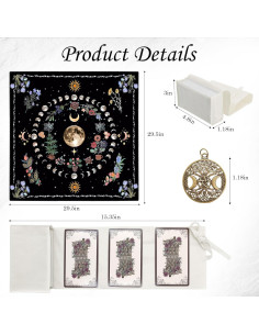 Tela de Altar de Terciopelo Knana con Sol y Luna 75x75cm 2