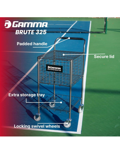 Carro de Pelotas GAMMA Brute 325 para Tenis, 325 Pelotas