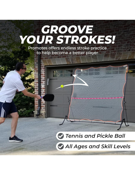 Red de Rebote Ajustable Tourna Rally Pro 2.13x2.13m Tenis Pickleball