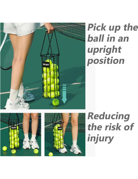 Recogedor de Pelotas de Tenis Selbst con Bolsa de Malla - 25 Pelotas