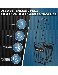 Recogedor de Pelotas Tourna BP-75 para Tenis 75 Pelotas 2