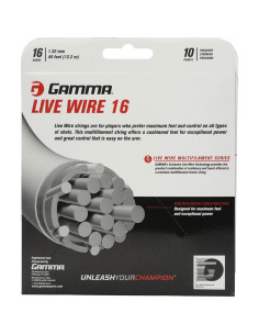Cuerda de Tenis GAMMA Live Wire 16 Calibre Nylon Natural 12.19m 2
