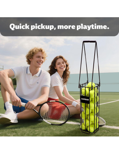 Cesta de Pelotas de Tenis LIASTRON Metal Portátil 76 cm