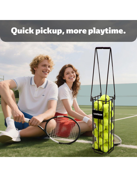 Cesta de Pelotas de Tenis LIASTRON Metal Portátil 76 cm