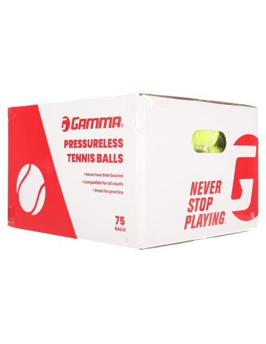 Caja de pelotas de tenis sin presión GAMMA - 75 unidades