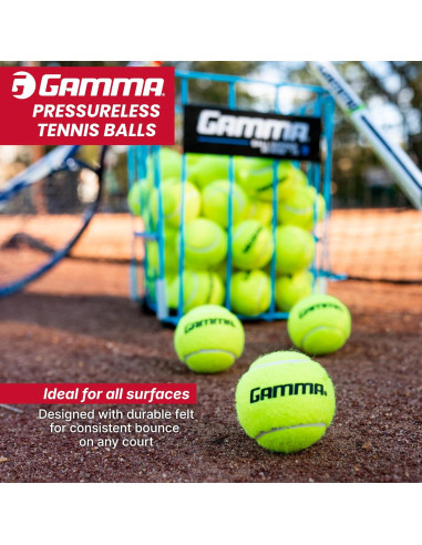 Caja de pelotas de tenis sin presión GAMMA - 75 unidades