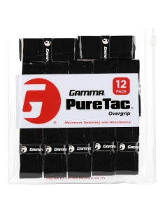 Overgrip de Tenis GAMMA PureTac - Extra Adherente, 12 Unidades