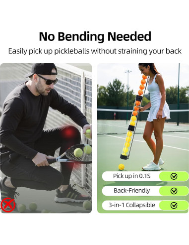 Recogedor de Pelotas Plegable KPOCKED para Pickleball y Tenis