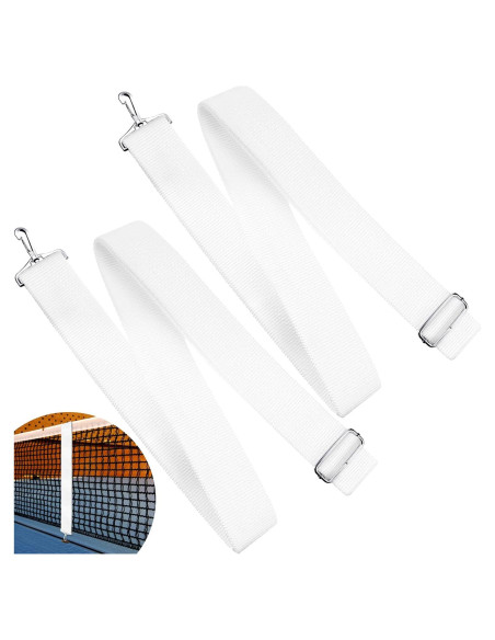 Correa de Red de Tenis Ajustable Cindeer 99x5cm Blanca - 2 Piezas