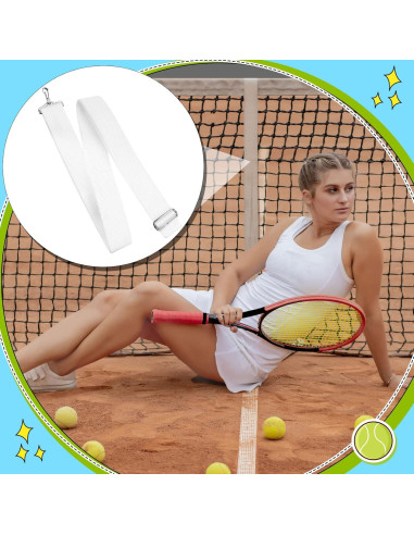 Correa de Red de Tenis Ajustable Cindeer 99x5cm Blanca - 2 Piezas