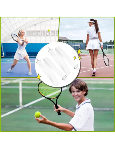 Correa de Red de Tenis Ajustable Cindeer 99x5cm Blanca - 2 Piezas