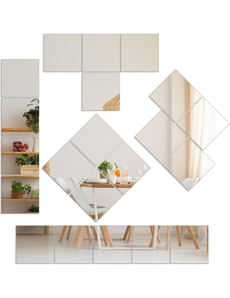 Espejo de Gimnasio en Casa VSAR 12Pcs 30.48x25.4cm Vidrio HD