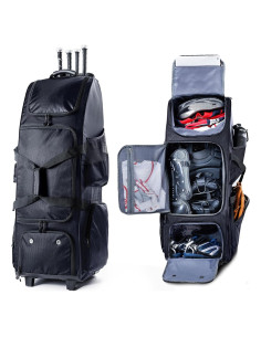 Bolsa de béisbol rodante VIGEGARI con ruedas para 4 bates