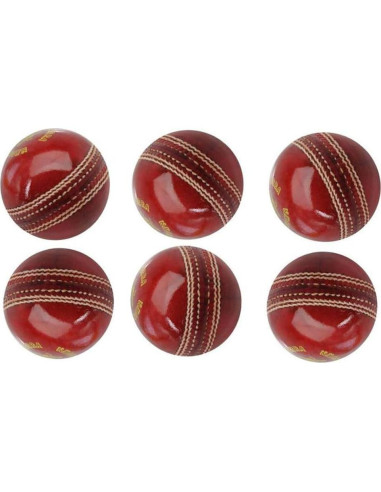 Pelotas de Cricket Suave AnNafi Rojo Cosidas a Mano 6 Unidades