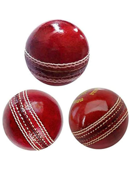 Pelotas de Cricket Suave AnNafi Rojo Cosidas a Mano 6 Unidades