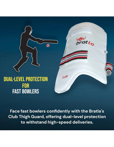 Protector de Muslo de Cricket Bratla Club Ajustable Adulto