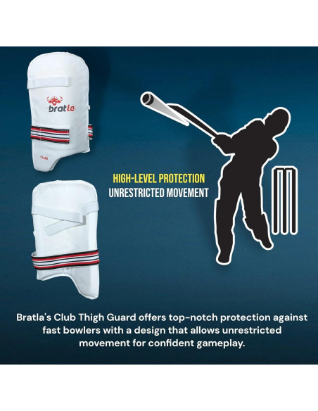 Protector de Muslo de Cricket Bratla Club Ajustable Adulto
