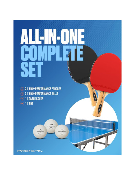 Mesa de Ping Pong Compacta PRO-SPIN 182.88x104.14 cm Plegable