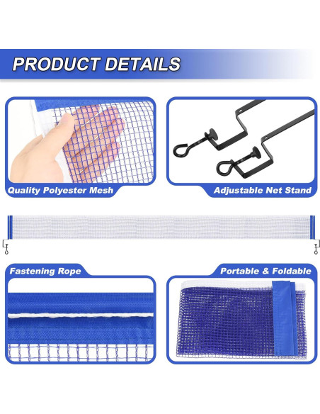 Red de Tenis de Mesa Cosmos 182.88 cm con Soporte Ajustable