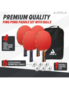 Conjunto Avanzado de Tenis de Mesa JOOLA - 4 Palas, 6 Pelotas y Funda 2