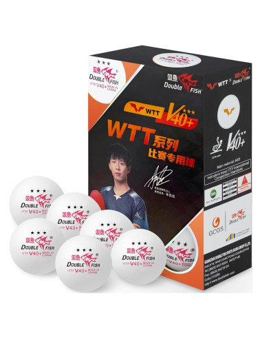 Pelotas de Ping Pong DOUBLE FISH 3 Estrellas 40mm ABS - 6 Pcs