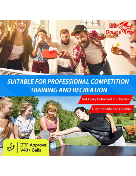 Pelotas de Ping Pong DOUBLE FISH 3 Estrellas 40mm ABS - 6 Pcs