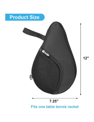 Funda Acolchada para Raqueta de Tenis de Mesa CM con Bolsillo